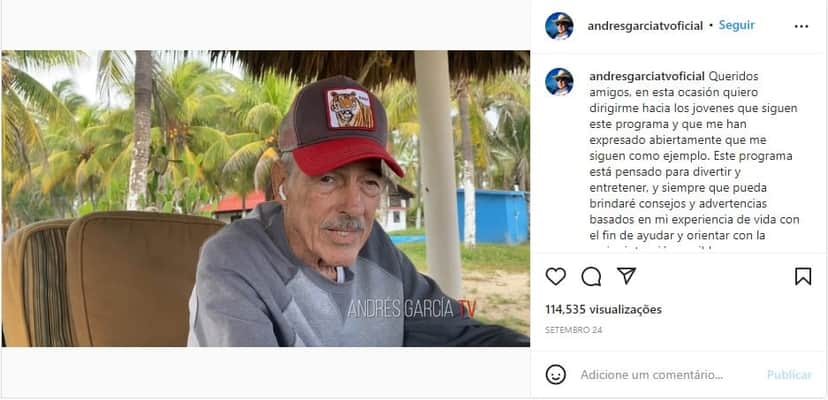 O ator Andrés Garcia, estrela de novela do SBT - Foto: Reprodução