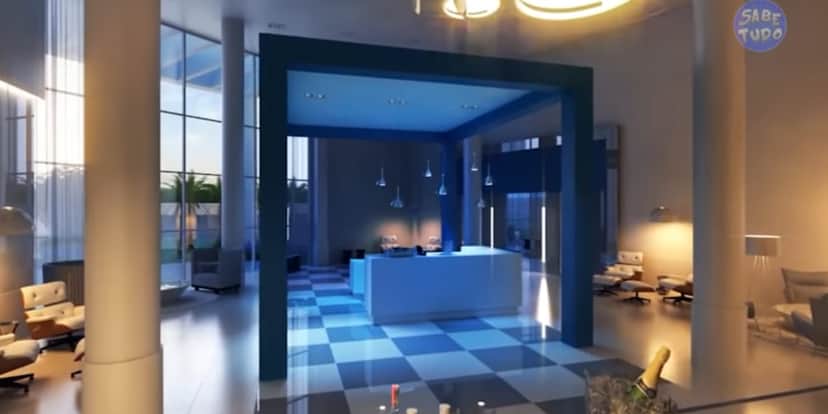 Apartamento luxuoso do cantor, com pisos em xadrez (Reprodução: Youtube) Apartamento luxuoso do cantor, com pisos em xadrez (Reprodução: Youtube)