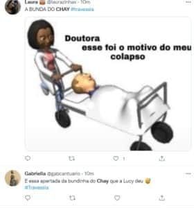 Globo apelou para bunda de Chay no terceiro capítulo da novela das nove da Globo (Foto: Reprodução / Twitter) Globo apelou para bunda de Chay no terceiro capítulo da novela das nove da Globo (Foto: Reprodução / Twitter)