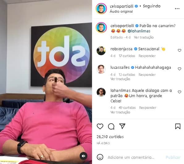 Celso Portiolli fez brincadeira com Silvio Santos no SBT (Foto: Reprodução) Celso Portiolli fez brincadeira com Silvio Santos no SBT (Foto: Reprodução)