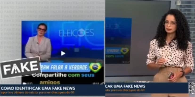 Clara Velasco explica sobre fake news e usa exemplo com Jornal Nacional (Reprodução: Globo) Clara Velasco explica sobre fake news e usa exemplo com Jornal Nacional (Reprodução: Globo)