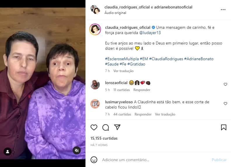 Cláudia Raia divulga vídeo de apoio a Ludmila Dayer - Foto: Reprodução Cláudia Raia divulga vídeo de apoio a Ludmila Dayer - Foto: Reprodução