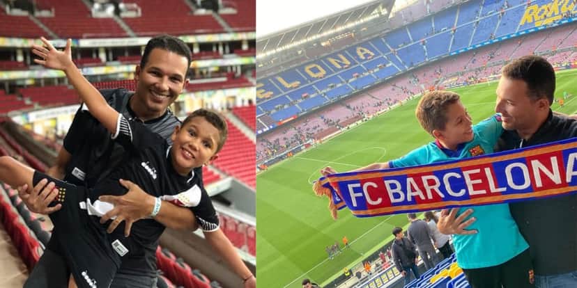 Pai e filho nos estádios de futebol mundo a fora (Reprodução: Instagram)
