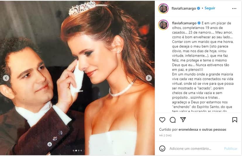 Esposa de Luciano Camargo se declara ao marido em textão emocionante - Foto: Reprodução Esposa de Luciano Camargo se declara ao marido em textão emocionante - Foto: Reprodução