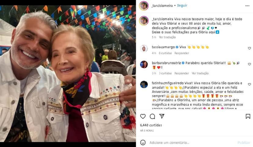 Glória Menezes surgiu em foto rara ao lado do filho (Foto: Reprodução/ Instagram) Glória Menezes surgiu em foto rara ao lado do filho (Foto: Reprodução/ Instagram)