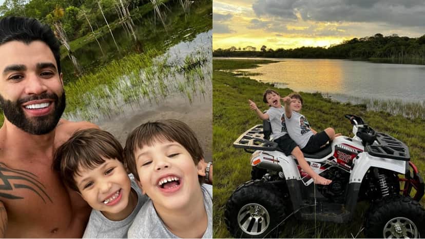 Gusttavo Lima e os filhos: Gabriel e Samuel Gusttavo Lima e os filhos: Gabriel e Samuel