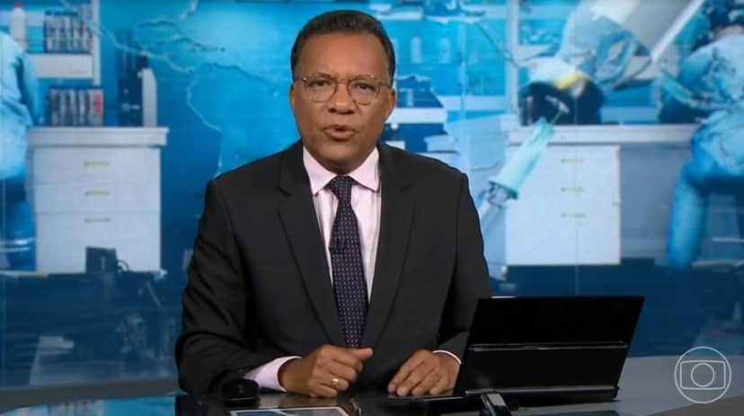Heraldo Pereira esteve substituindo Renata Vasconcellos e William Bonner no Jornal Nacional (Foto: Reprodução) Heraldo Pereira esteve substituindo Renata Vasconcellos e William Bonner no Jornal Nacional (Foto: Reprodução)