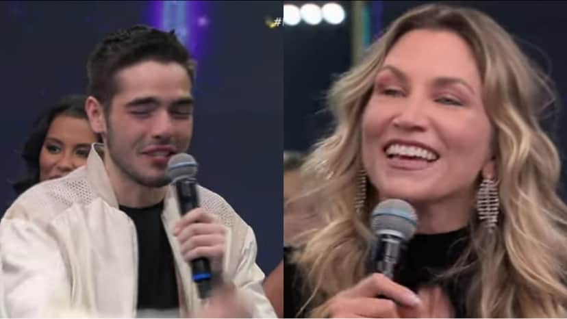 Filho de Faustão fica tímido após depoimento e elogio de Anne Lottermann Filho de Faustão fica tímido após depoimento e elogio de Anne Lottermann