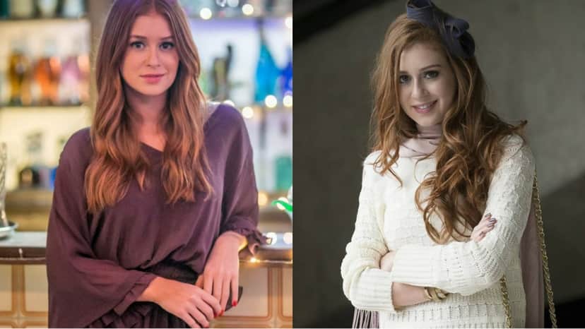 A atriz Marina Ruy Barbosa, atualmente, e na época da fantasma Nicole A atriz Marina Ruy Barbosa, atualmente, e na época da fantasma Nicole