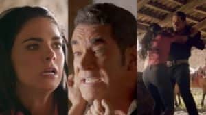 A Desalmada - Otávio (Eduardo Santamarina) agarra Fernanda (Livia Brito) a força, debocha de morto e acaba levando tapa na cara (Foto: Reprodução / Las Estrellas / Montagem TV Foco) A Desalmada - Otávio (Eduardo Santamarina) agarra Fernanda (Livia Brito) a força, debocha de morto e acaba levando tapa na cara (Foto: Reprodução / Las Estrellas / Montagem TV Foco)