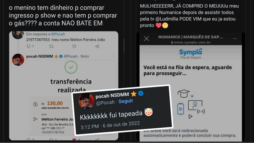 Perfil avisa Pocah que rapaz que pediu ajuda comprou ingresso pra show de Ludmilla; funkeira se revolta Perfil avisa Pocah que rapaz que pediu ajuda comprou ingresso pra show de Ludmilla; funkeira se revolta