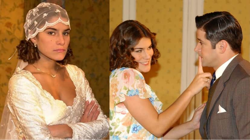 A vilã cruel Olga em Chocolate com Pimenta; Priscila Fantin e Murilo Benício em cena A vilã cruel Olga em Chocolate com Pimenta; Priscila Fantin e Murilo Benício em cena