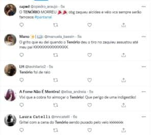 Brasil lava a alma com morte trágica e chocante de Tenório, que faz Pantanal explodir na audiência nesta terça-feira (04) (Foto: Reprodução / Twitter) Brasil lava a alma com morte trágica e chocante de Tenório, que faz Pantanal explodir na audiência nesta terça-feira (04) (Foto: Reprodução / Twitter)