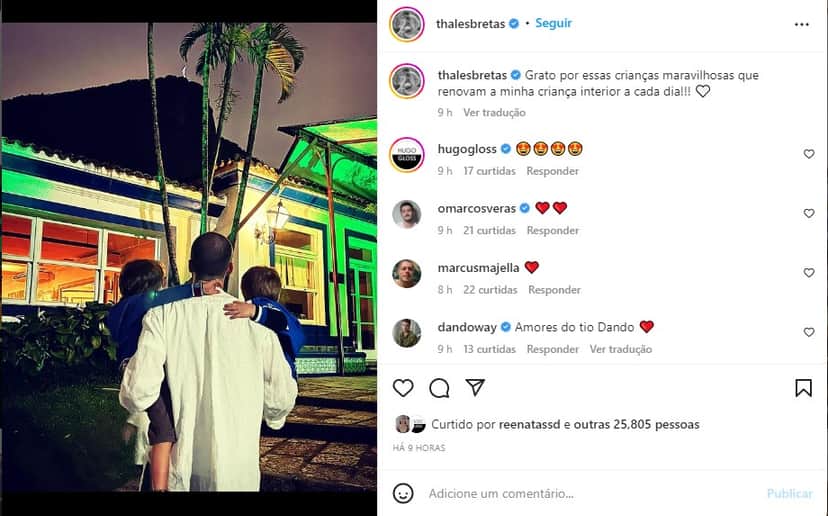 thales Bretas divulga foto ao lado dos filhos com Paulo Gustavo e se declara - Foto: Reprodução