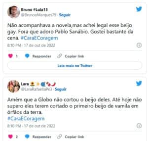 Público aprovou decisão da Globo de naturalizar cena de beijo gay (Foto: Reprodução / Twitter) Público aprovou decisão da Globo de naturalizar cena de beijo gay (Foto: Reprodução / Twitter)