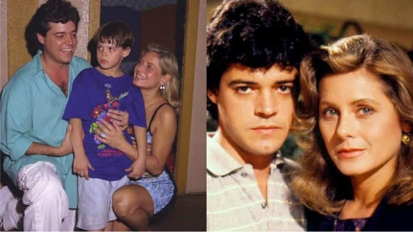 Vera Fischer e Felipe Camargo com o filho Gabriel e em divulgação de novela Vera Fischer e Felipe Camargo com o filho Gabriel e em divulgação de novela