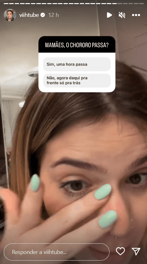 Viih Tube surge aos prantos em plena gravidez (Foto: Reprodução/Instagram) Viih Tube surge aos prantos em plena gravidez (Foto: Reprodução/Instagram)