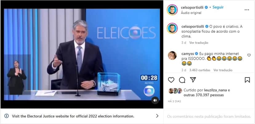 Celso Portiolli divulga vídeo onde William Bonner surge dando recado - Foto: Reprodução Celso Portiolli divulga vídeo onde William Bonner surge dando recado - Foto: Reprodução