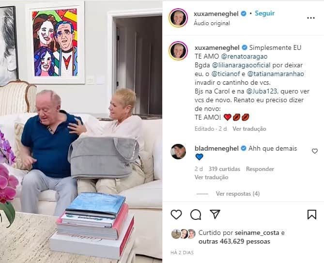Xuxa expõe ida à mansão de Renato Aragão - Foto: Reprodução Xuxa expõe ida à mansão de Renato Aragão - Foto: Reprodução