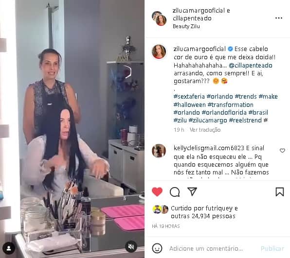 Zilu Godói surgiu em vídeo morena (Foto: Reprodução/ Instagram) Zilu Godói surgiu em vídeo morena (Foto: Reprodução/ Instagram)