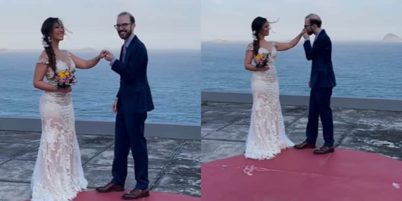 Um dos raros registros do casamento (Foto Reprodução/Montagem/Tv Foco) Um dos raros registros do casamento (Foto Reprodução/Montagem/Tv Foco)