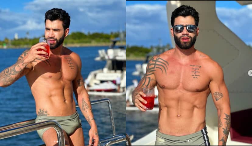 Gusttavo Lima postou um clique que fez a web "pegar fogo" (Foto Reprodução/Montagem/Instagram/Tv Foco) Gusttavo Lima postou um clique que fez a web "pegar fogo" (Foto Reprodução/Montagem/Instagram/Tv Foco)