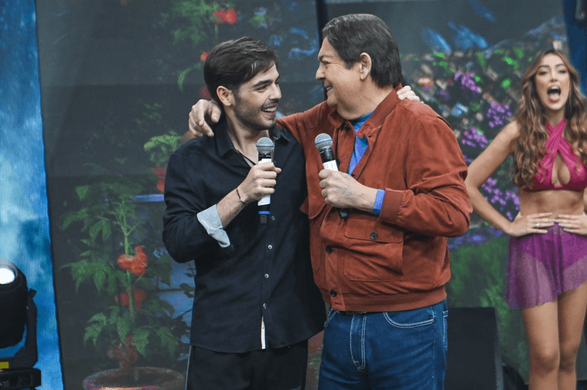 Faustão e seu filho, João Guilherme (Foto: Reprodução / Band) Faustão e seu filho, João Guilherme (Foto: Reprodução / Band)