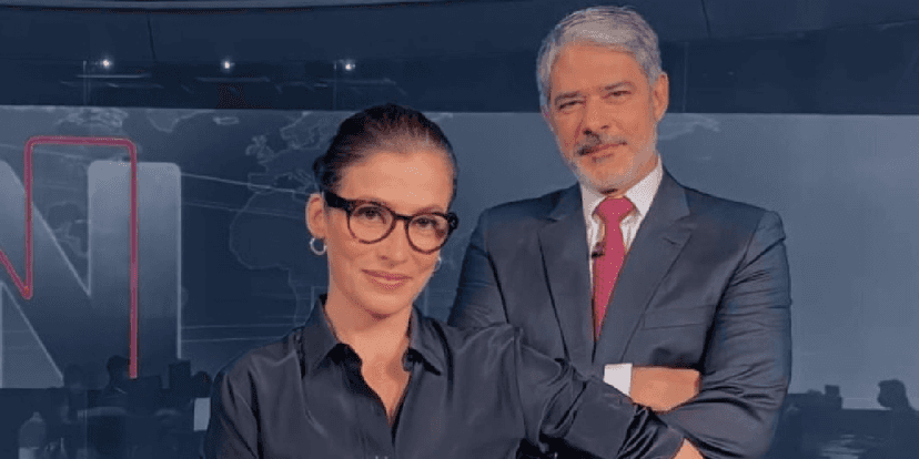 William Bonner e Renata Vasconcellos comandam o Jornal Nacional na Globo (Foto: Reprodução) William Bonner e Renata Vasconcellos comandam o Jornal Nacional na Globo (Foto: Reprodução)
