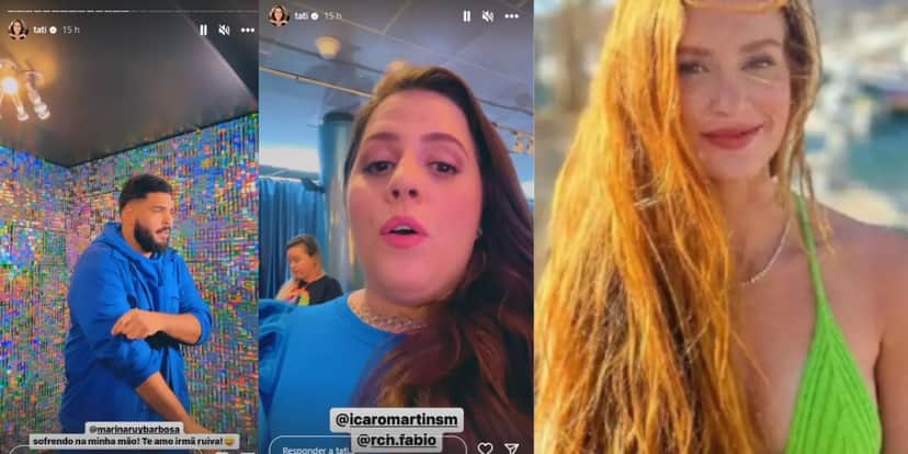 Tati Machado, do Encontro, surge em bastidores e manda recado à Marina Ruy Barbosa: "Sofrendo na minha mão" Tati Machado, do Encontro, surge em bastidores e manda recado à Marina Ruy Barbosa: "Sofrendo na minha mão"