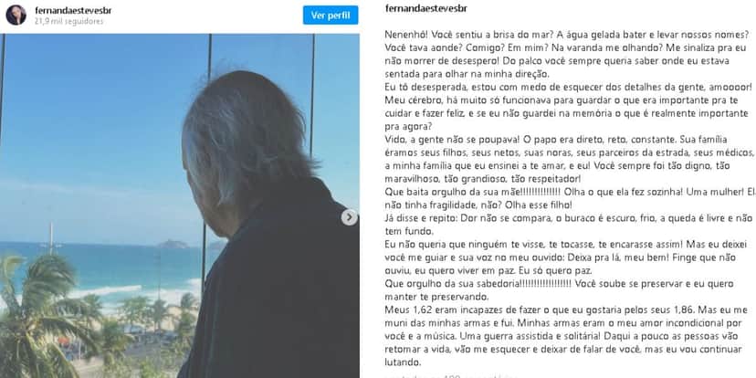 Fernanda Passos, viúva do cantor Erasmo Carlos, entregou sofrimento que passou em velório do seu amado - Foto Reprodução Fernanda Passos, viúva do cantor Erasmo Carlos, entregou sofrimento que passou em velório do seu amado - Foto Reprodução