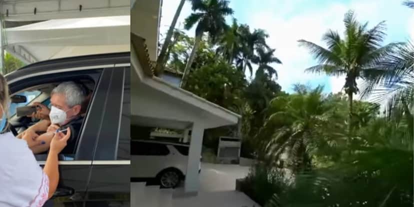 O apresentador foi se vacinar com um carro diferente que tinha em sua garagem (Reprodução: Montagem TV Foco) O apresentador foi se vacinar com um carro diferente que tinha em sua garagem (Reprodução: Montagem TV Foco)
