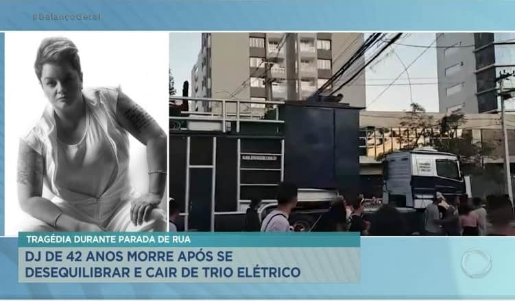 Balançou Geral repercutiu a morte de um DJ que caiu de um trio elétrico em Curitiba- Foto: Reprodução Balançou Geral repercutiu a morte de um DJ que caiu de um trio elétrico em Curitiba- Foto: Reprodução