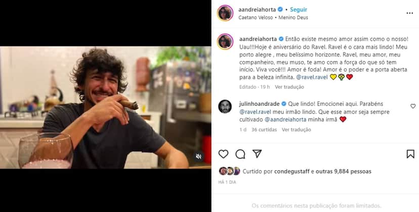 Andréia Horta assume seu grande amor e entrega vídeo e declaração apaixonada Andréia Horta assume seu grande amor e entrega vídeo e declaração apaixonada