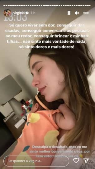 Virginia Fonseca pede perdão por forte desabafo e diz estar sem vontade de nada: "Só quero viver sem dor" Virginia Fonseca pede perdão por forte desabafo e diz estar sem vontade de nada: "Só quero viver sem dor"