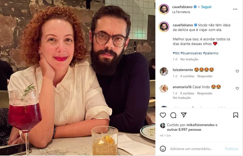 Cauê Fabiano, repórter da Globo, surge em foto ao lado do grande amor - Foto: Reprodução Cauê Fabiano, repórter da Globo, surge em foto ao lado do grande amor - Foto: Reprodução