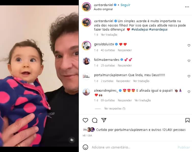 Daniel se mostrou feliz ao lado da linda filha, a pequena Olívia (Foto: Reprodução/ Instagram) Daniel se mostrou feliz ao lado da linda filha, a pequena Olívia (Foto: Reprodução/ Instagram)