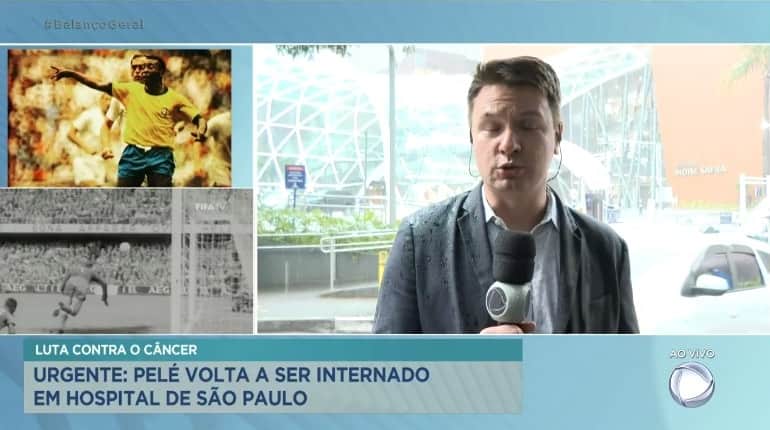 Maurílio Goldner, da Record, leu o último boletim médico de Pelé no Balanço Geral- Foto: Reprodução Maurílio Goldner, da Record, leu o último boletim médico de Pelé no Balanço Geral- Foto: Reprodução
