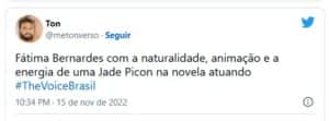 Público detonou Fátima no The Voice (Foto: Reprodução / Twitter) Público detonou Fátima no The Voice (Foto: Reprodução / Twitter)
