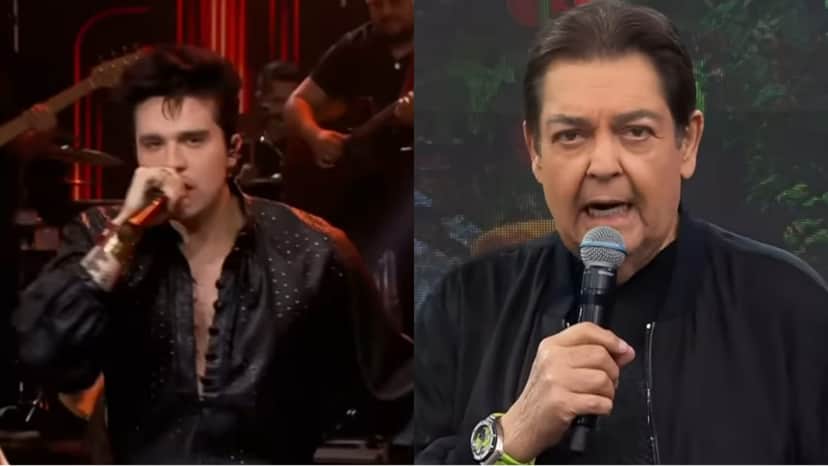 O sertanejo cantou inúmeros sucessos e Fausto Silva questiona sobre noiva do artista O sertanejo cantou inúmeros sucessos e Fausto Silva questiona sobre noiva do artista