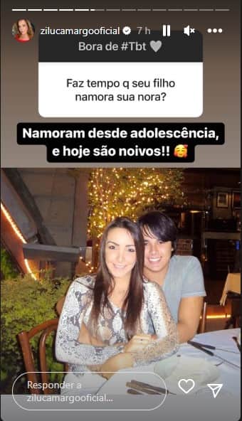 zilu divulga foto do filho recatado ao lado da noiva - Foto: Reprodução zilu divulga foto do filho recatado ao lado da noiva - Foto: Reprodução