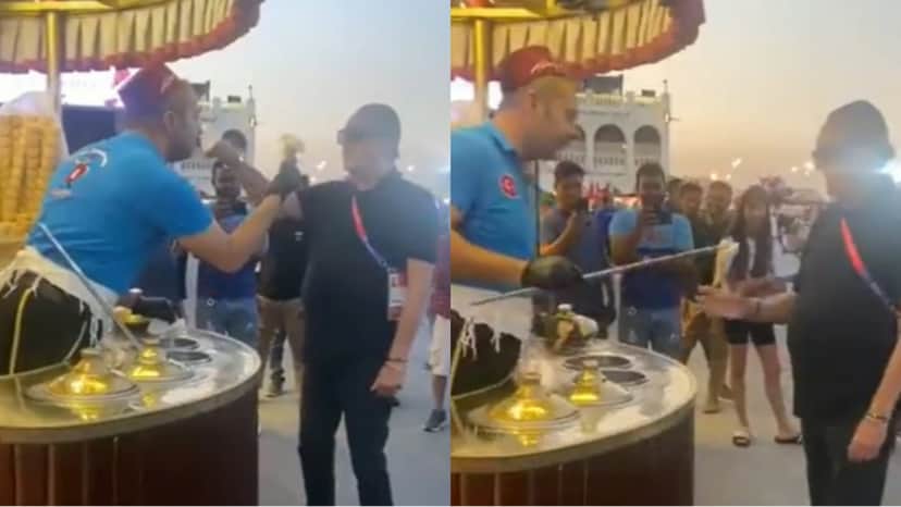 Galvão Bueno se diverte no Catar ao sofrer pegadinha de vendedor de sorvetes (Reprodução/ TikTok) Galvão Bueno se diverte no Catar ao sofrer pegadinha de vendedor de sorvetes (Reprodução/ TikTok)