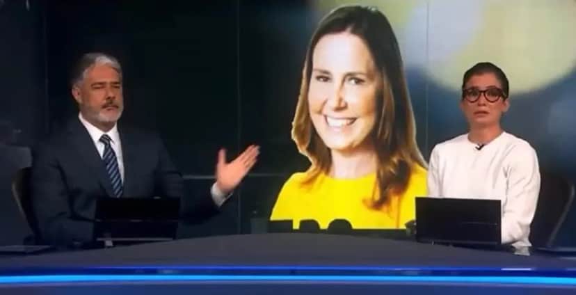 Renata Vasconcellos e William Bonner não seguraram a emoção no Jornal Nacional (Foto: Reprodução) Renata Vasconcellos e William Bonner não seguraram a emoção no Jornal Nacional (Foto: Reprodução)