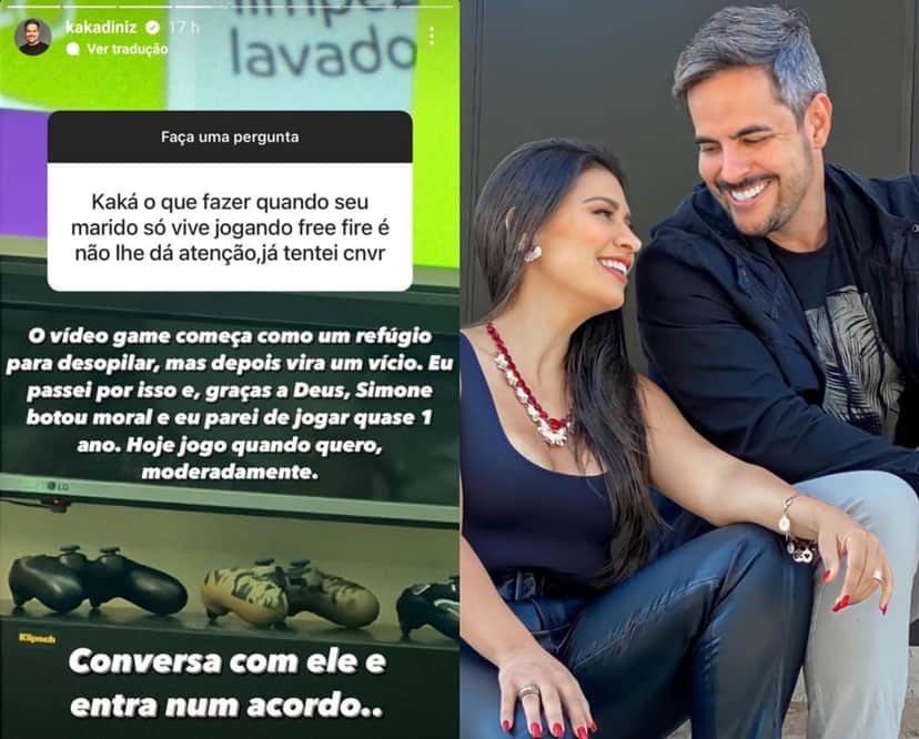 Kaká Diniz revela 'vício' que teve e o que Simone foi obrigada a fazer diante da situação Kaká Diniz revela 'vício' que teve e o que Simone foi obrigada a fazer diante da situação