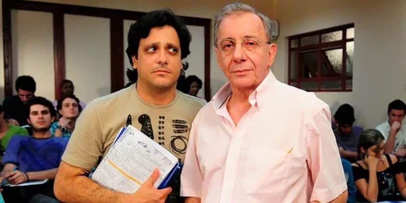 Lúcio Mauro Filho e Marco Nanini nos bastidores da Grande Família (Foto: Reprodução) Lúcio Mauro Filho e Marco Nanini nos bastidores da Grande Família (Foto: Reprodução)