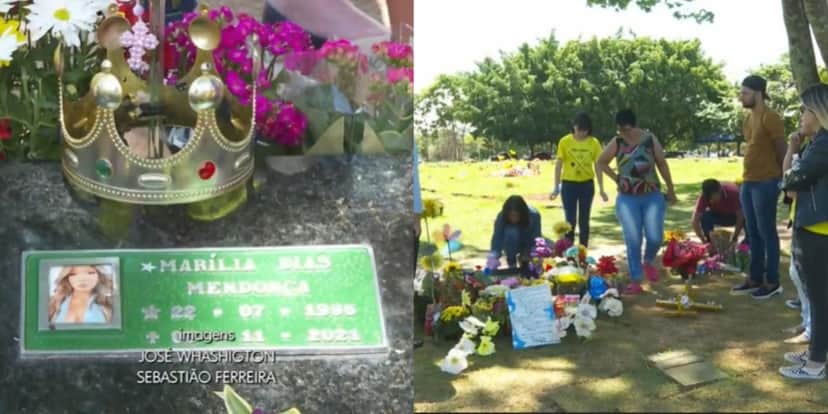 Fãs se reúnem e homenageiam Marília Mendonça no cemitério que ela foi sepultada - Foto: Reprodução Fãs se reúnem e homenageiam Marília Mendonça no cemitério que ela foi sepultada - Foto: Reprodução