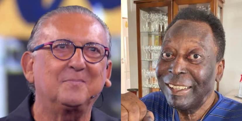 A aparição de Pelé no Domingão para homenagear Galvão Bueno foi de causar espanto (Foto: Reprodução)