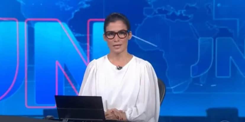 Renata Vasconcellos guarda itens há anos na bancada do JN (Reprodução: Globo) Renata Vasconcellos guarda itens há anos na bancada do JN (Reprodução: Globo)