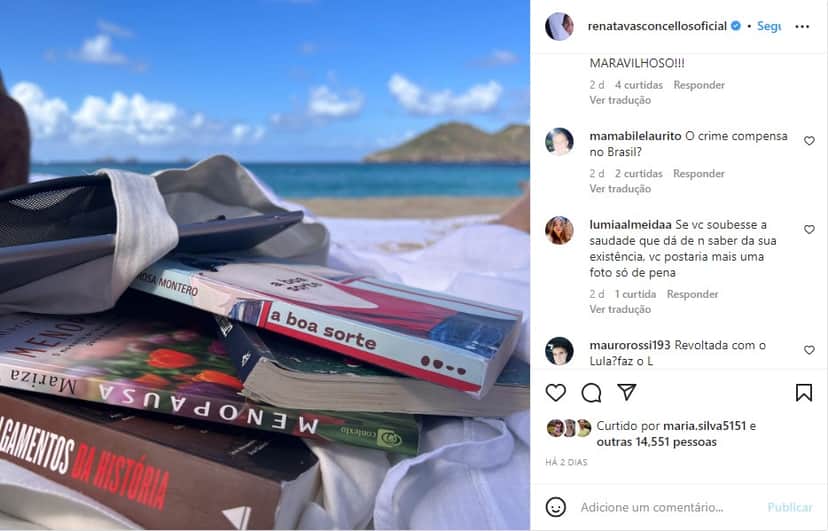Renata Vasconcellos mostra onde está curtindo às férias da Globo - Foto: Reprodução Renata Vasconcellos mostra onde está curtindo às férias da Globo - Foto: Reprodução