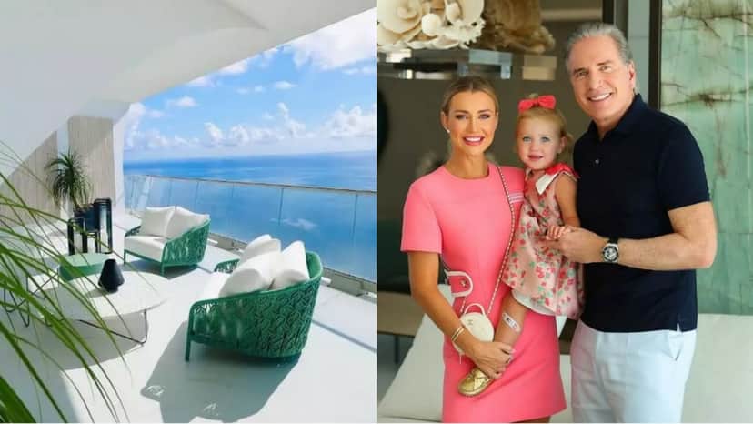 Sacada do apartamento luxuoso do empresário com a esposa; ao lado, a filha do casal, Vicky Sacada do apartamento luxuoso do empresário com a esposa; ao lado, a filha do casal, Vicky