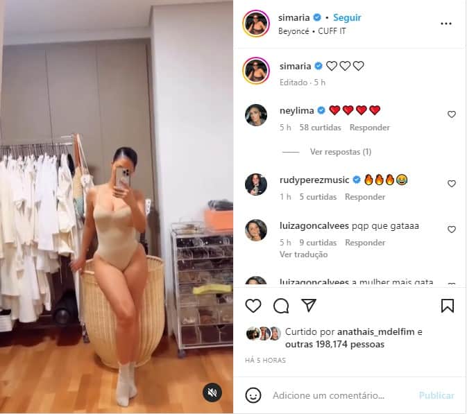 Simaria esbanja corpão em vídeo sensual - Foto: Reprodução Simaria esbanja corpão em vídeo sensual - Foto: Reprodução